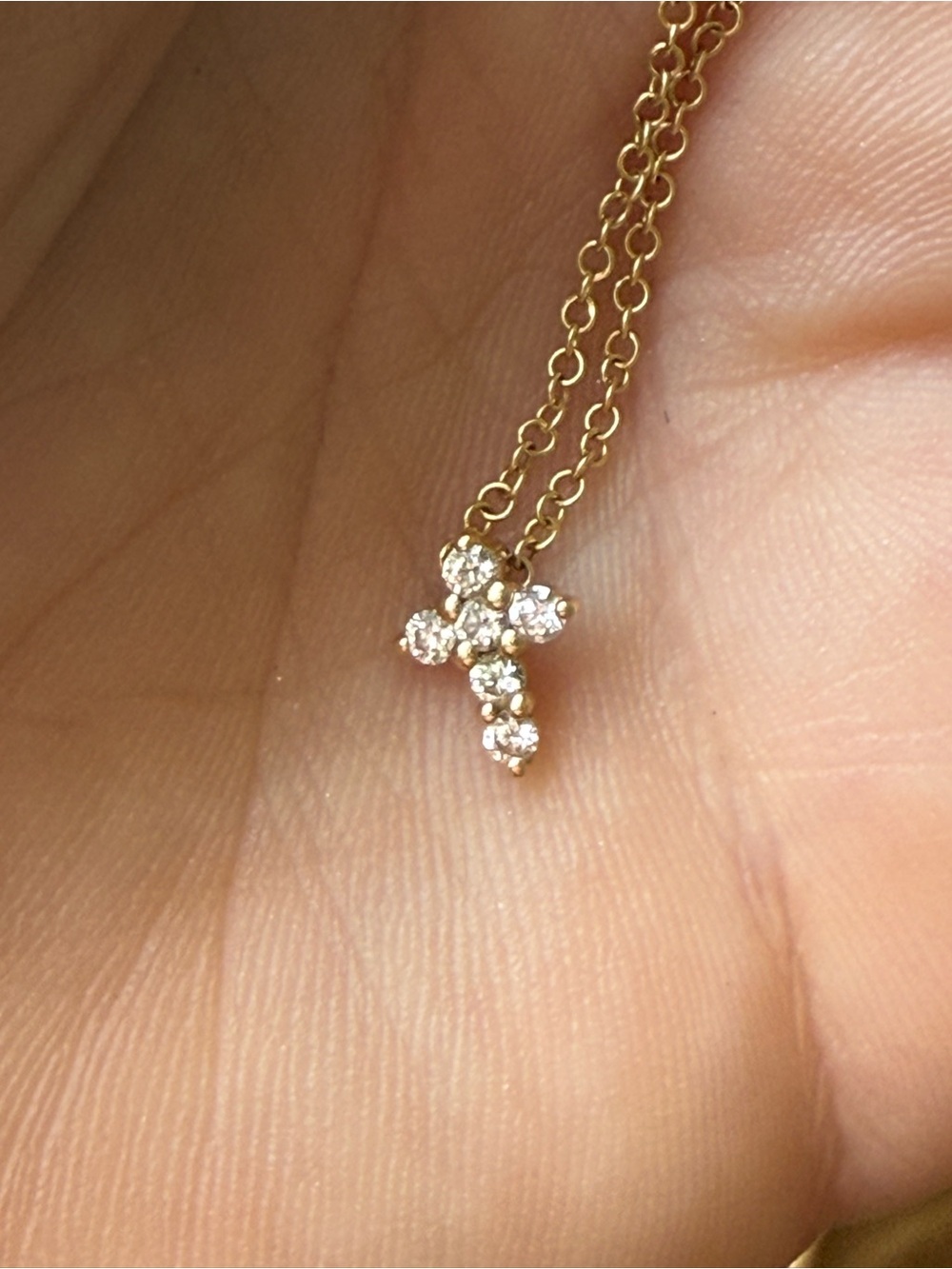 Gabriel & Co. 14K Yellow Gold Diamond Cross Necklace - Picture 2 of 8